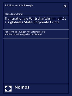 cover image of Transnationale Wirtschaftskriminalität als globales State-Corporate Crime